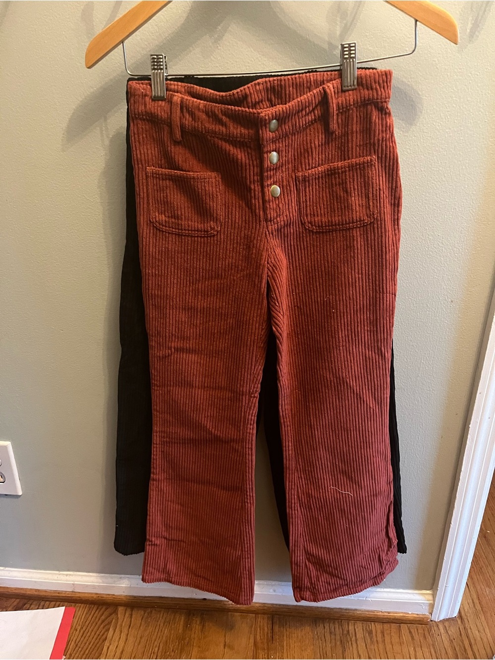 Louis Louise Rust Corduroy Button-Front Pants